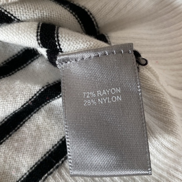 Christmas Holiday White and Black Striped Sweater - Picture 7 of 7